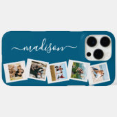 Moderne Monogram Naam 5 Fotocollage Case-Mate iPhone Case (Achterkant (horizontaal))