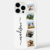 Moderne Monogram Naam 5 Fotocollage Case-Mate iPhone Case (Achterkant)