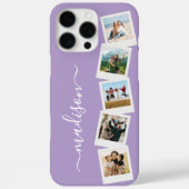 Moderne Monogram Naam 5 Fotocollage Case-Mate iPhone Case (Achterkant)