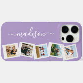 Moderne Monogram Naam 5 Fotocollage Case-Mate iPhone Case (Achterkant (horizontaal))