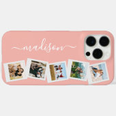 Moderne Monogram Naam 5 Fotocollage Case-Mate iPhone Case (Achterkant (horizontaal))