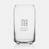 Moderne monogram naam blikvorm glas (Voorkant)