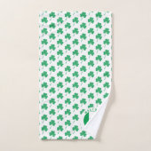 Moderne Monogram Naam Ierse Vlag Shamrock Bad Handdoek (Handdoek)