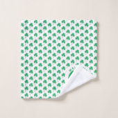 Moderne Monogram Naam Ierse Vlag Shamrock Bad Handdoek (Wasdoekje)