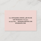 Moderne monogram naam | Pastel Roze en Zwarte Stip Visitekaartje (Achterkant)