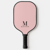 Moderne monogram naam Pastel Roze Pickleball Paddle (Voorkant)