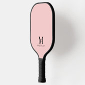 Moderne monogram naam Pastel Roze Pickleball Paddle (Links)