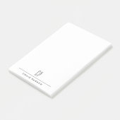 Moderne Monogram Naam Professioneel Eenvoudig Mini Post-it® Notes (Schuin)