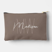 Moderne Monogram Naam Script Taupe Etui (Achterkant)