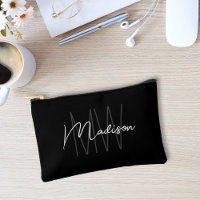 Moderne Monogram Naam Script Zwart Wit