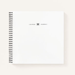Moderne Monogram Naam Stijlvolle Typografie Notiti Notitieboek