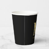 Moderne monogram naam vetgedrukt typografie goud z papieren bekers (Rechts)