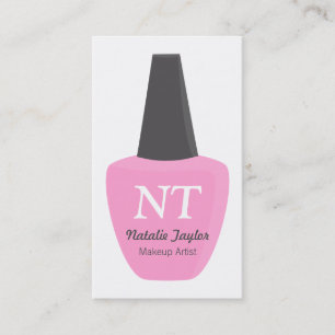 Moderne Monogram Nagellak Make-up Artiesten Bedrij Visitekaartje
