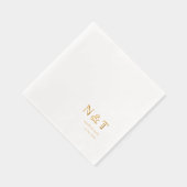 Moderne Monogram Namen & Datum Huwelijk Folie Servetten (Rechts)