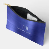 Moderne Monogram Navy Blauwe Etui (Open)
