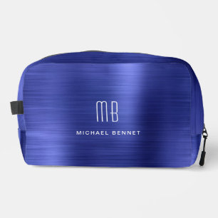 Moderne Monogram Navy Blauwe Toilettasje