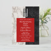 Moderne Monogram Oefendiner Kaart (Staand voorkant)