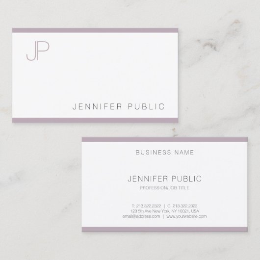 Moderne monogram ontwerp Stijlvol elegant bovenaan Visitekaartje (Voorkant / Achterkant)