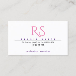 Moderne Monogram Oproepkaart Contactkaartje