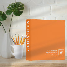 Moderne Monogram Oranje Aangepaste Naam Onderwerp 