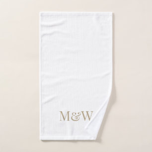 Moderne Monogram Paar Initialen Handdoek