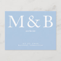 Moderne Monogram Peacock Blauw Save the Date