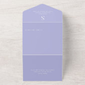 Moderne monogram Periwinkle QR-code All In One Uitnodiging (Buitenkant)