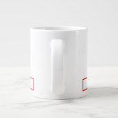 Moderne Monogram Professional Naam Rood wit Extra Grote Beker (Achterkant)