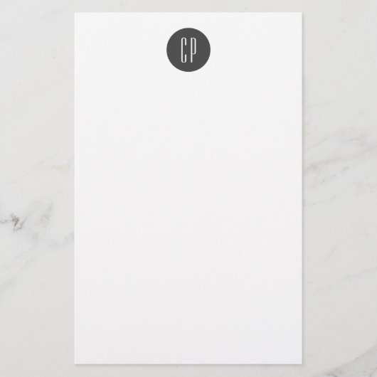 Moderne Monogram Professioneel Eenvoudige Initiale Briefpapier (Voorkant)