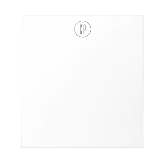 Moderne Monogram Professioneel Eenvoudige Initiale Notitieblok (Voorkant)