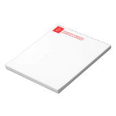 Moderne Monogram Professioneel Gewone Naam Rood Wi Notitieblok (Gedraaid)