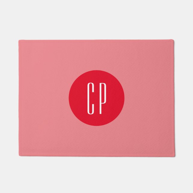 Moderne Monogram Professionele Eenvoudige Initiale Deurmat (Voorkant)