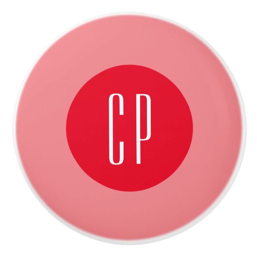 Moderne Monogram Professionele Eenvoudige Initiale Keramische Knop (Voorkant)