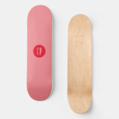 Moderne Monogram Professionele Eenvoudige Initiale Skateboard (Voorkant)
