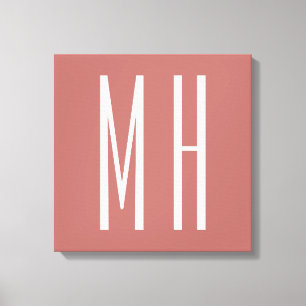 Moderne Monogram Professionele Eenvoudige Minimali Canvas Afdruk