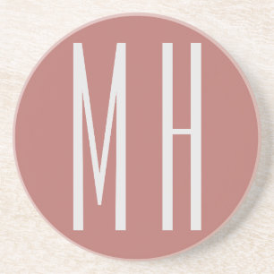 Moderne Monogram Professionele Eenvoudige Minimali Zandsteen Onderzetter