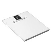 Moderne Monogram Professionele Eenvoudige Naam Notitieblok (Schuin)
