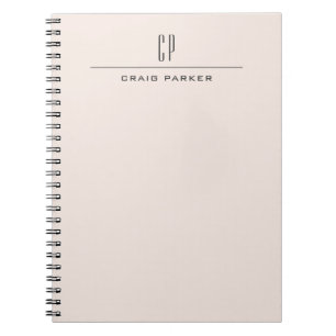 Moderne Monogram Professionele Eenvoudige Pastel K Notitieboek