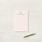 Moderne Monogram Professionele Eenvoudige Pastel K Post-it® Notes (Op bureau)