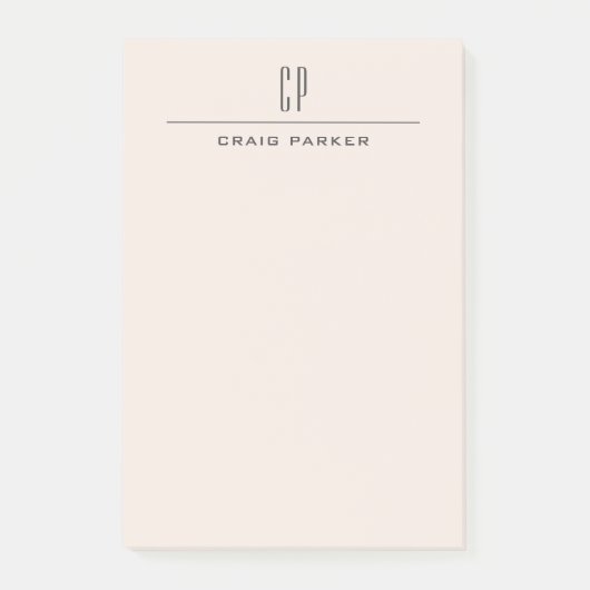 Moderne Monogram Professionele Eenvoudige Pastel K Post-it® Notes (Voorkant)