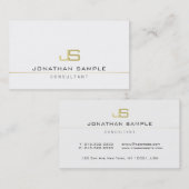 Moderne Monogram Professionele Elegante Consultant Visitekaartje (Voorkant / Achterkant)