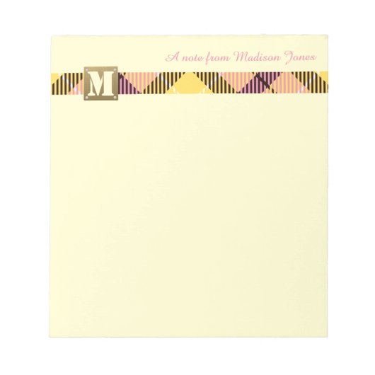 Moderne Monogram Professionele Manuscript Naam Tar Notitieblok (Voorkant)