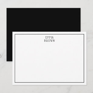Moderne Monogram Professionele Naam Zwart Wit Notitiekaartje