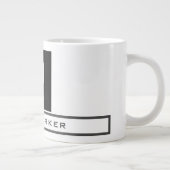 Moderne monogram professionele platina Eenvoudige Extra Grote Beker (Rechts)