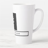 Moderne monogram professionele platina Eenvoudige Latte Mok (Rechts)