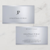Moderne Monogram Professionele Zilveren Sjabloon Visitekaartje (Voorkant / Achterkant)