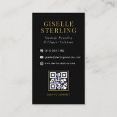 Moderne Monogram QR-code Zakelijk Visitekaartje (Achterkant)