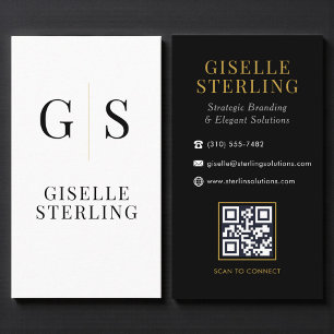 Moderne Monogram QR-code Zakelijk Visitekaartje