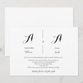 Moderne monogram repetitie dineruitnodigingen kaart (Voorkant / Achterkant)