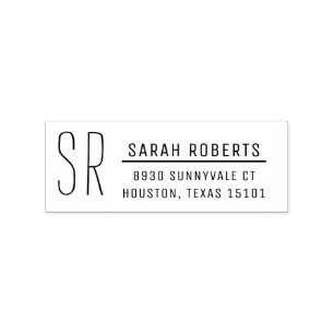 Moderne Monogram retour adres stempel